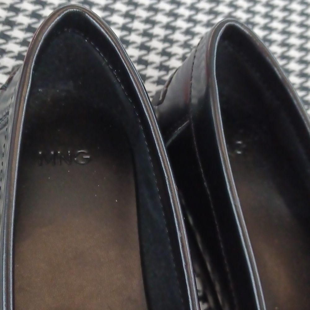 MNG Mango Leather Spectator Loafer NWT - Picture 5 of 9